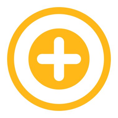 Düz sarı renkli yuvarlak vektör simge oluşturma