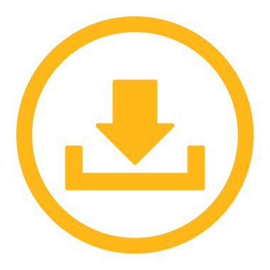 Düz sarı renkli yuvarlak vektör simge indir