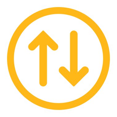 Düz sarı renkli yuvarlak vektör simge çevirmek