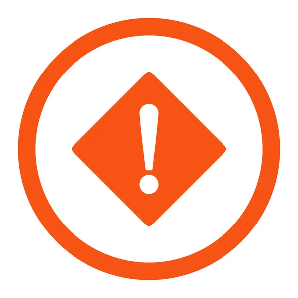 Error flat orange color rounded vector icon — Stock Vector