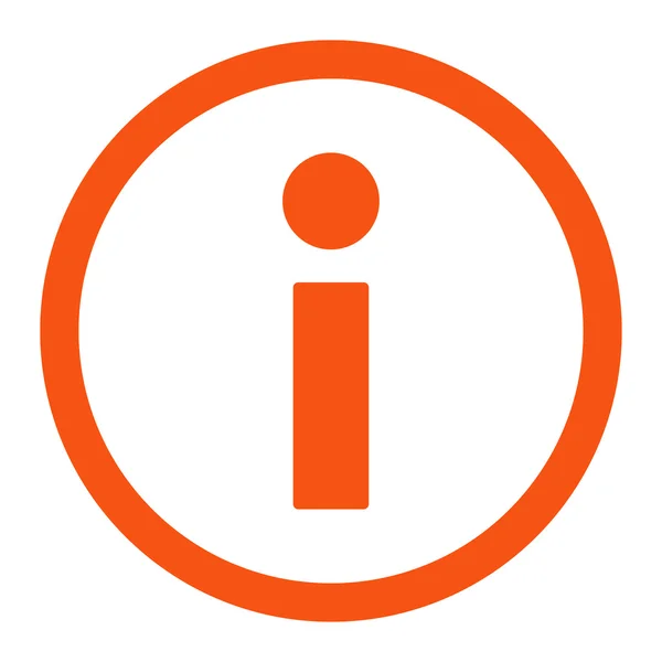 Info flat orange color rounded vector icon — ストックベクタ
