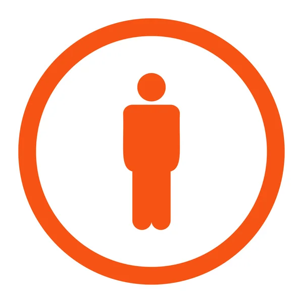 Man flat orange color rounded vector icon — 스톡 벡터