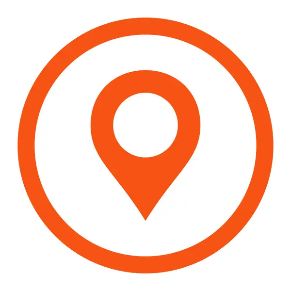 Mapa Marcador plano naranja color redondeado vector icono — Vector de stock
