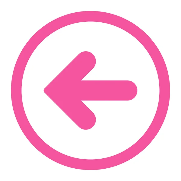 Arrow Left flat pink color rounded vector icon — ストックベクタ