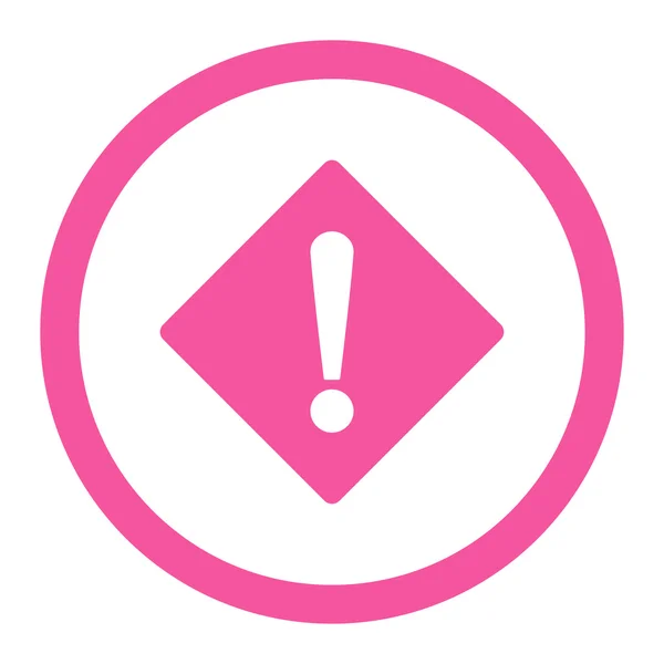 Error flat pink color rounded vector icon — Stock Vector