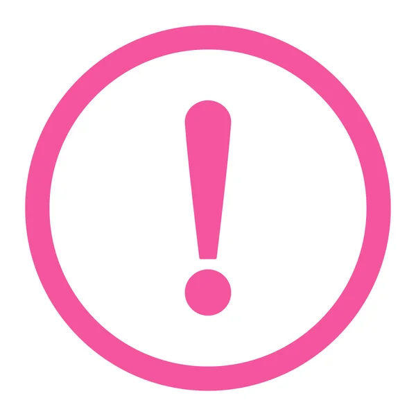 Exclamation Sign flat pink color rounded vector icon — Stock Vector