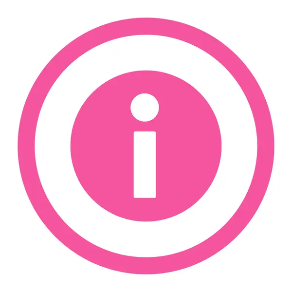 Informação cor rosa plana arredondado vetor ícone —  Vetores de Stock