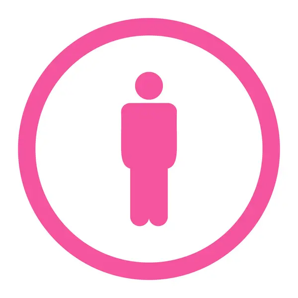 Mężczyzna płaski różowy kolor zaokrąglone wektor ikona — Wektor stockowy