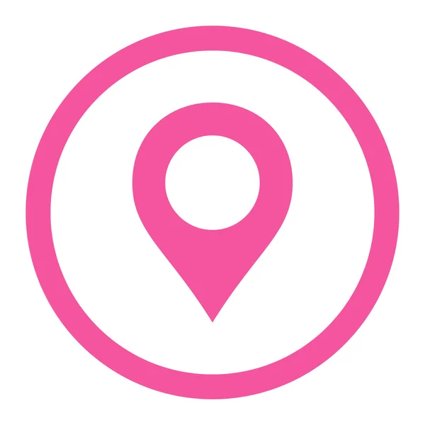 Mappa Marcatore piatto colore rosa arrotondato icona vettoriale — Vettoriale Stock