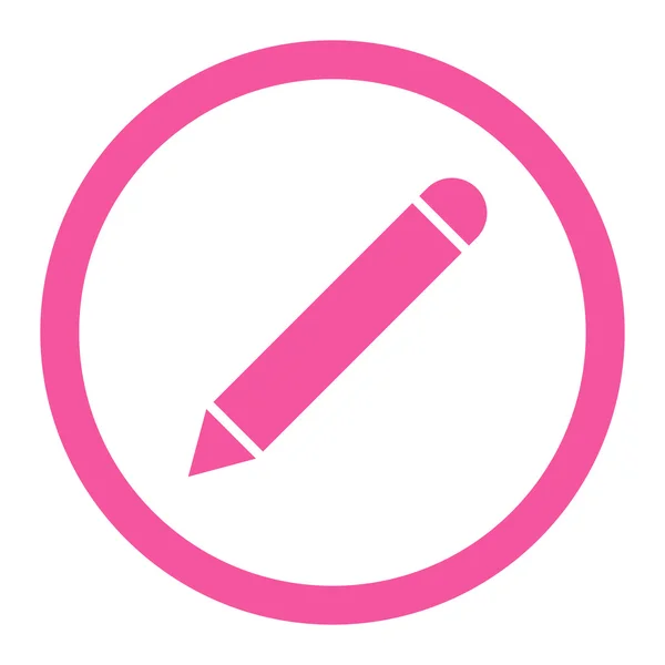 Pencil flat pink color rounded vector icon — Stock Vector