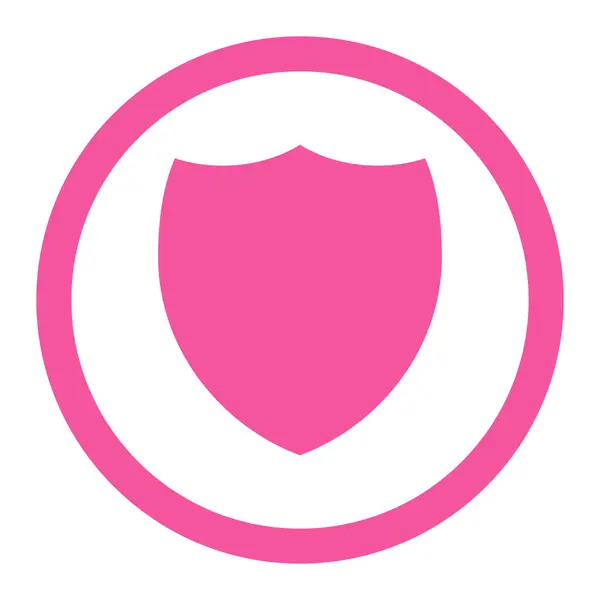 Ασπίδα επίπεδη ροζ χρώμα στρογγυλεμένες εικονίδιο του φορέα — Διανυσματικό Αρχείο