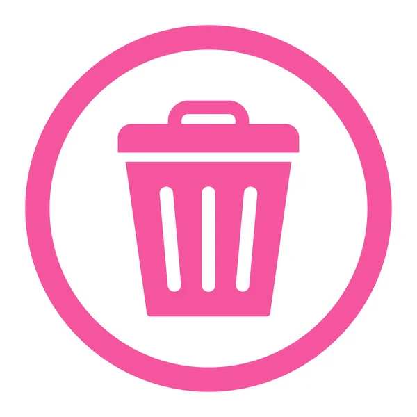 Trash Can flat pink color rounded vector icon — Stock Vector