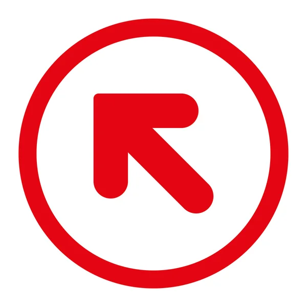 Seta para cima ícone vetorial arredondado de cor vermelha plana esquerda — Vetor de Stock