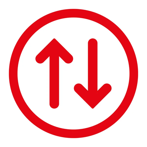 Flip plat rode kleur afgeronde vector pictogram — Stockvector