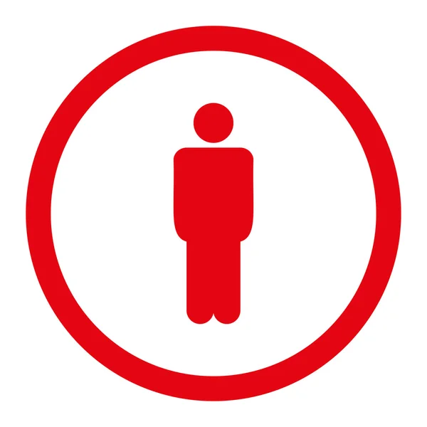 Muže byt červené barvy zaoblené vektorové ikony — Stockový vektor