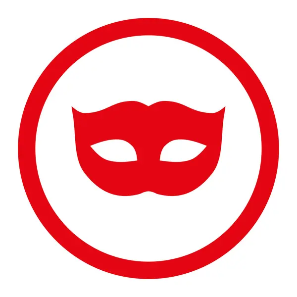 개인 정보 보호 마스크 평면 빨간 색 둥근된 벡터 아이콘 — 스톡 벡터
