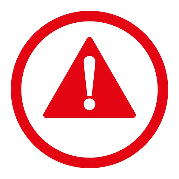 Advertencia plana de color rojo redondeado icono del vector — Vector de stock