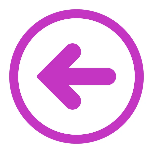 Arrow Left flat violet color rounded vector icon — Stockvector