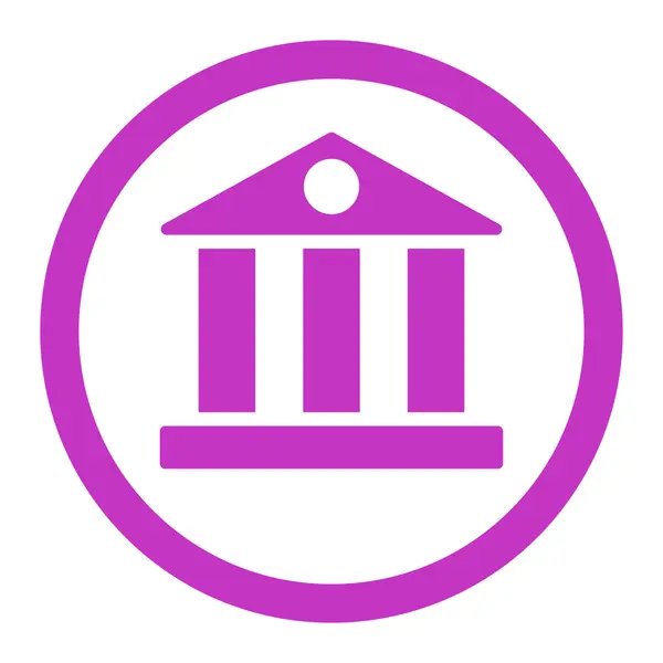 Bank flat violet color rounded vector icon — 스톡 벡터