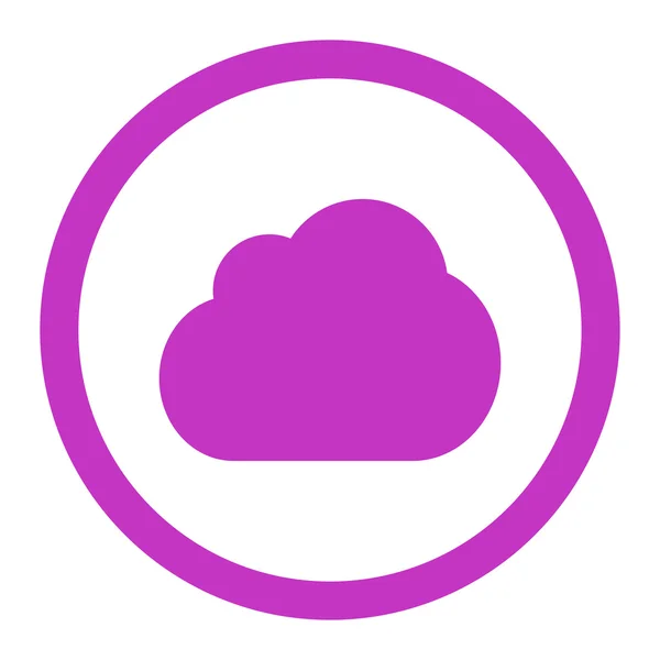 Cloud flat violet color rounded vector icon — 스톡 벡터