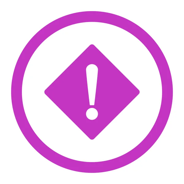Error plano color violeta redondeado icono del vector — Vector de stock