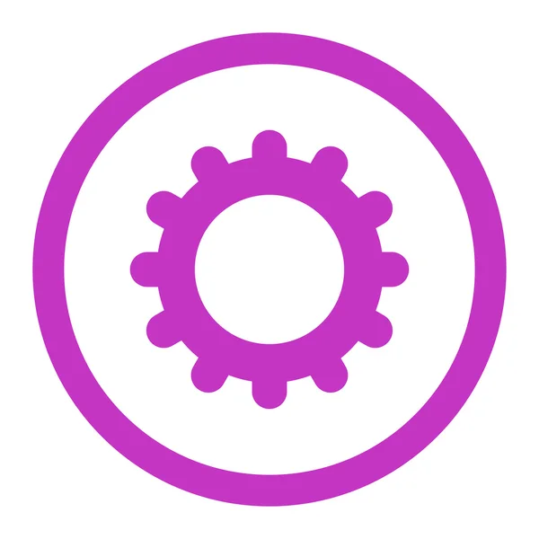 Gear flat violet color rounded vector icon — 스톡 벡터