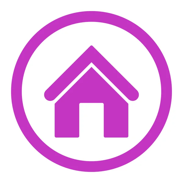 Home flat violet color rounded vector icon — Stok Vektör