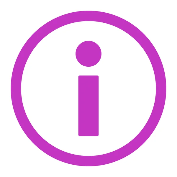 Informação cor violeta plana ícone vetor arredondado —  Vetores de Stock
