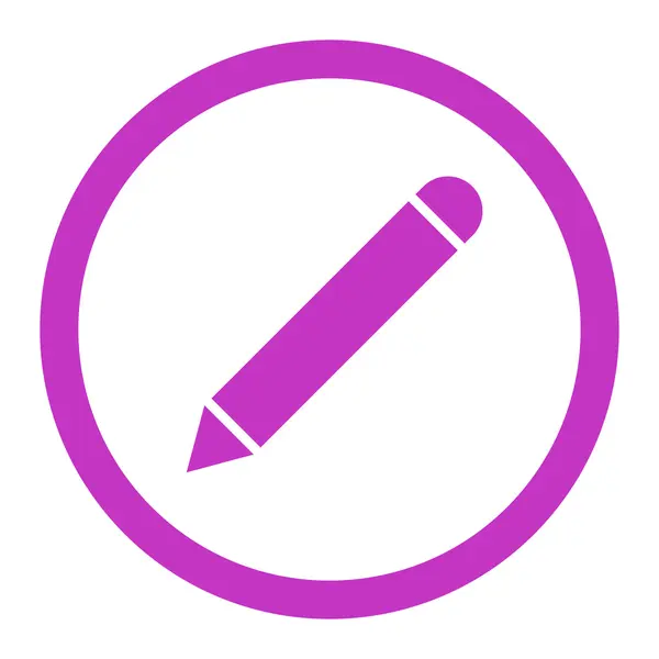 Pencil flat violet color rounded vector icon — Stock Vector