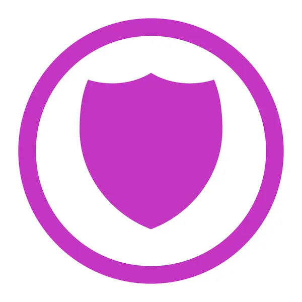 Shield flat violet color rounded vector icon — Διανυσματικό Αρχείο