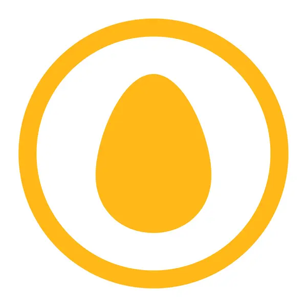 Jajko płaskie żółty kolor zaokrąglone wektor ikona — Wektor stockowy