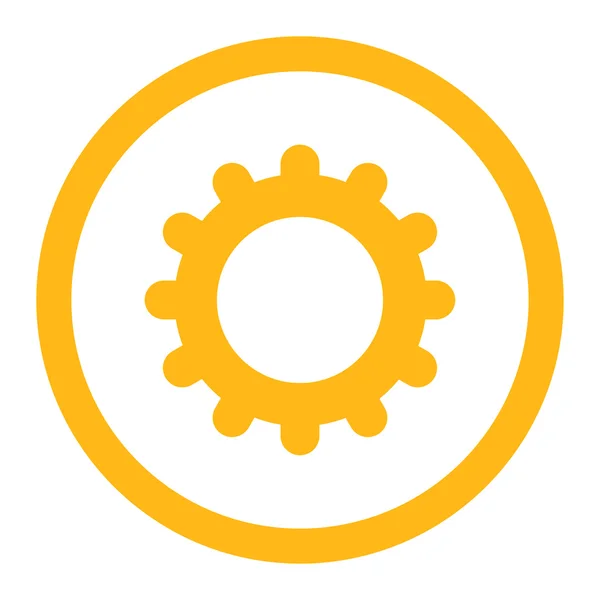 Icono de vector redondeado de color amarillo plano engranaje — Vector de stock