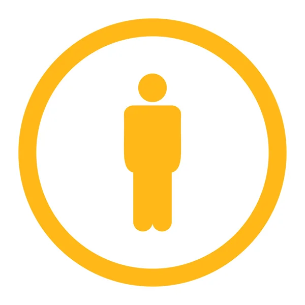 Mężczyzna płaskie żółty kolor zaokrąglone wektor ikona — Wektor stockowy
