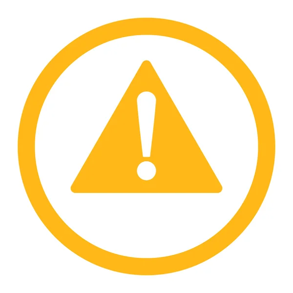 Advertencia plana de color amarillo redondeado icono del vector — Vector de stock