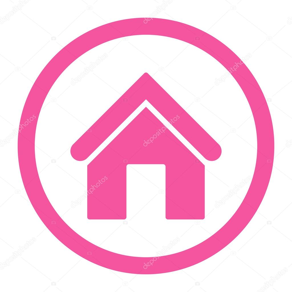 Home flat pink color rounded vector icon — Stock Vector © ahasoft 80630642