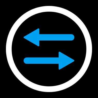 Oklar Exchange düz mavi ve beyaz renkler vektör simge yuvarlak