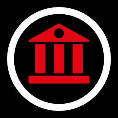 Banka düz kırmızı ve beyaz renkler vektör simge yuvarlak