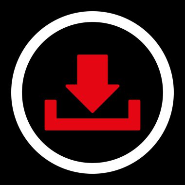 Download yuvarlak düz kırmızı ve beyaz renkler vektör simge