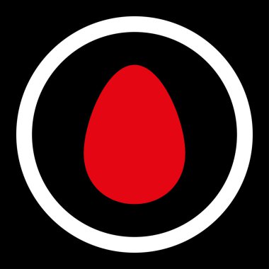 Yumurta yuvarlak düz kırmızı ve beyaz renkler vektör simgesi