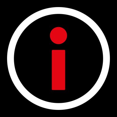 Info düz kırmızı ve beyaz renkler vektör simge yuvarlak