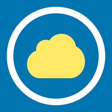 Cloud flat yellow and white colors rounded vector icon