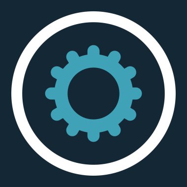 Vites düz mavi ve beyaz renkler vektör simge yuvarlak