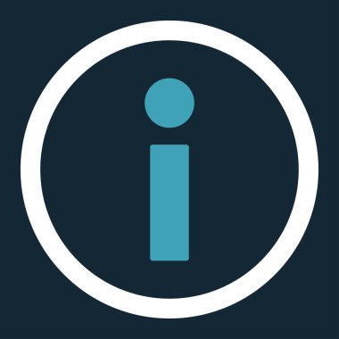 Info düz mavi ve beyaz renkler vektör simge yuvarlak