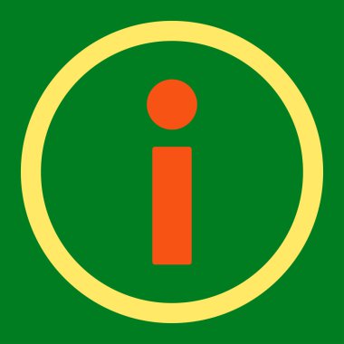 Info flat orange and yellow colors rounded vector icon