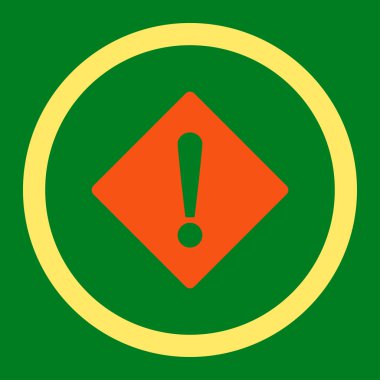 Error flat orange and yellow colors rounded vector icon