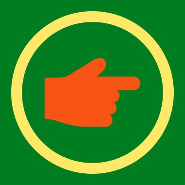 Index Finger flat orange and yellow colors rounded vector icon