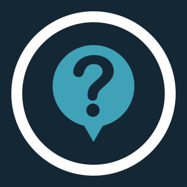 Status flat blue and white colors rounded vector icon