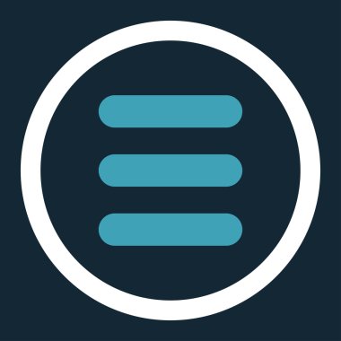 Stack flat blue and white colors rounded vector icon