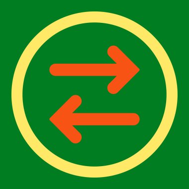 Flip Horizontal flat orange and yellow colors rounded vector icon