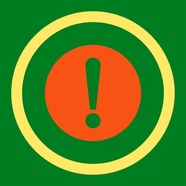 Problem flat orange and yellow colors rounded vector icon